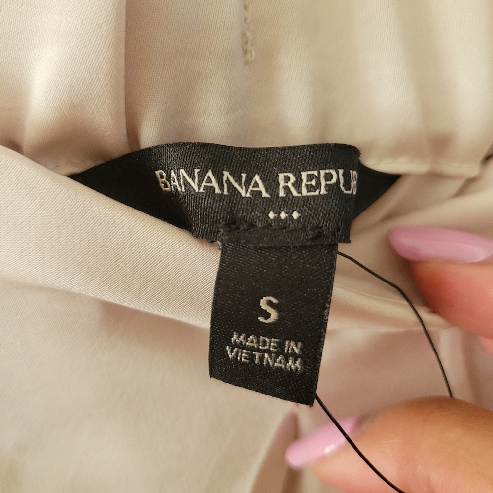 Banana Republic Factory Satin Pleated Skort Oyster Pearl S - Picture 4 of 6